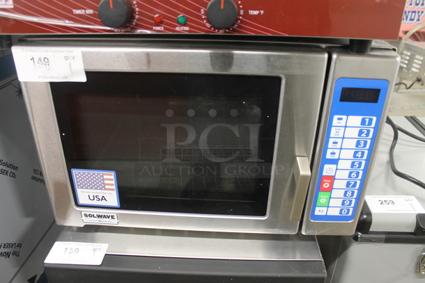 BRAND NEW SCRATCH AND DENT! 2023 Solwave SWA21T Stainless Steel Commercial Countertop Microwave Oven. 208/240 Volts, 1 Phase.  - Image 2 of 6