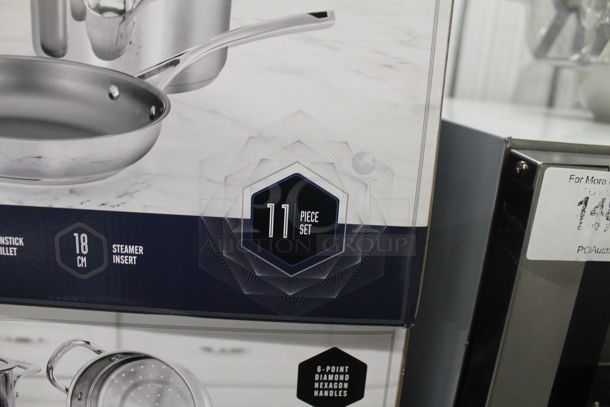 BRAND NEW SCRATCH AND DENT! Cuisinart GB-9511 Forever Stainless Collection 11 Piece Cookware Set.  - Image 3 of 6