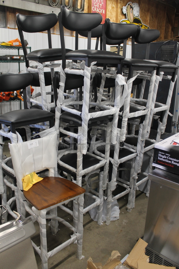 20 BRAND NEW SCRATCH AND DENT! Black Metal Bar Height Chairs w/ Black Seat Cushions. 20 Times Your Bid! - Image 3 of 4