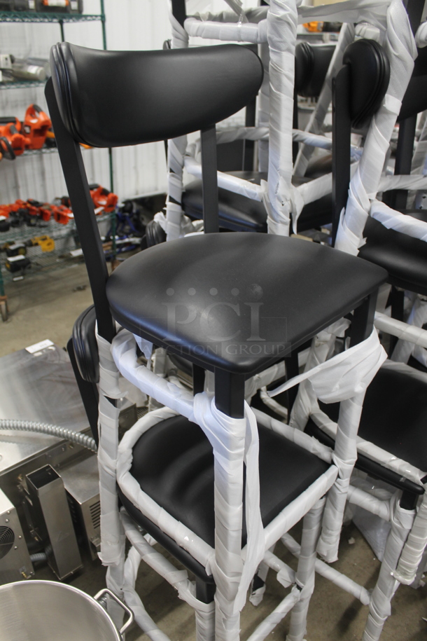 20 BRAND NEW SCRATCH AND DENT! Black Metal Bar Height Chairs w/ Black Seat Cushions. 20 Times Your Bid! - Image 4 of 4
