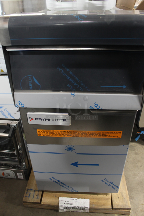 LIKE NEW! 2023 Frymaster MJ150 Stainless Steel Commercial Floor Style Propane Gas Powered Deep Fat Fryer W/ 2 Metal Fry Baskets. 122,000 BTU.  - Image 4 of 7