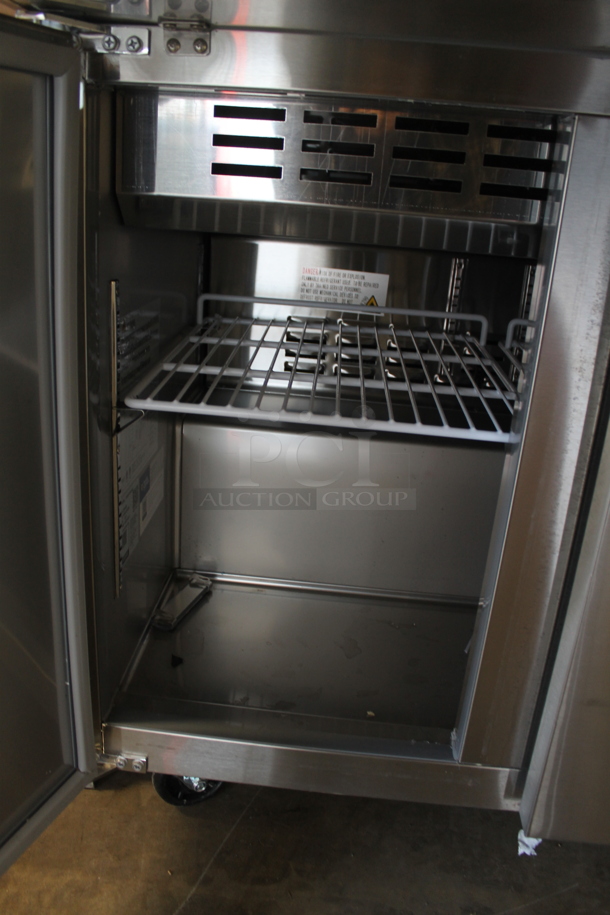 BRAND NEW SCRATCH AND DENT! 2023 Avantco 178SSPT36MHC Stainless Steel Commercial Sandwich Salad Prep Table Bain Marie Mega Top on Commercial Casters. 115 Volts, 1 Phase. Tested and Powers On But Does Not Get Cold - Image 6 of 8