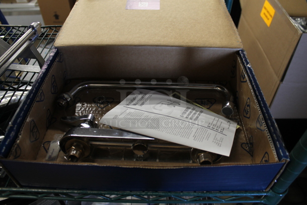 BRAND NEW SCRATCH AND DENT! T&S B-1123 Deck Mounted Workboard Faucet with 8" Centers - 12" Swing Nozzle - Image 3 of 4