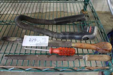 ALL ONE MONEY! Lot of Screwdriver, 2 Sharpeners and Hose