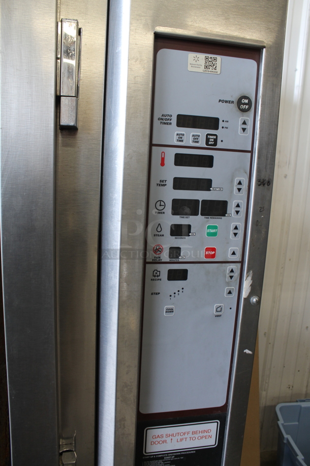 Baxter OV300G Stainless Steel Commercial Natural Gas Powered Mini Rotating Rack Oven w/ Dual Pan Rack on Commercial Casters. 95,000 BTU. - Image 2 of 8