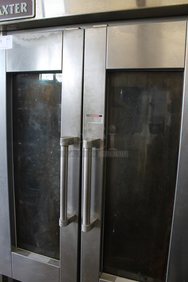 Baxter OV300G Stainless Steel Commercial Natural Gas Powered Mini Rotating Rack Oven w/ Dual Pan Rack on Commercial Casters. 95,000 BTU. - Image 3 of 8