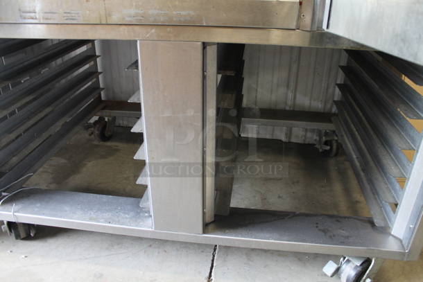 Baxter OV300G Stainless Steel Commercial Natural Gas Powered Mini Rotating Rack Oven w/ Dual Pan Rack on Commercial Casters. 95,000 BTU. - Image 5 of 8