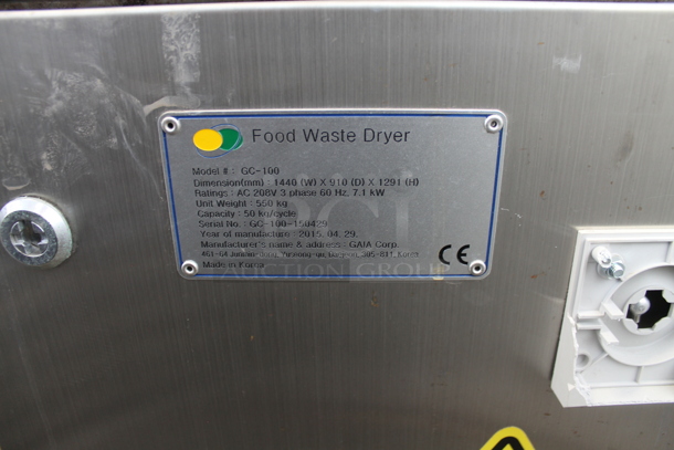 2015 Gaia GC-100 Stainless Steel Commercial Floor Style Food Waste Dryer. 208 Volts, 3 Phase. - Image 6 of 7