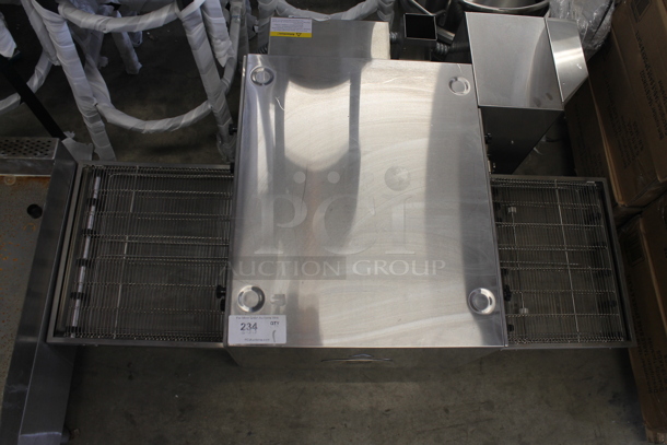 BRAND NEW SCRATCH AND DENT! Cooking Performance Group CPG 351ICOED Stainless Steel Commercial Countertop Electric Powered Impinger Conveyor Pizza Oven with 50" Belt. 240 Volts, 1/3 Phase. Tested and Working! - Image 3 of 7