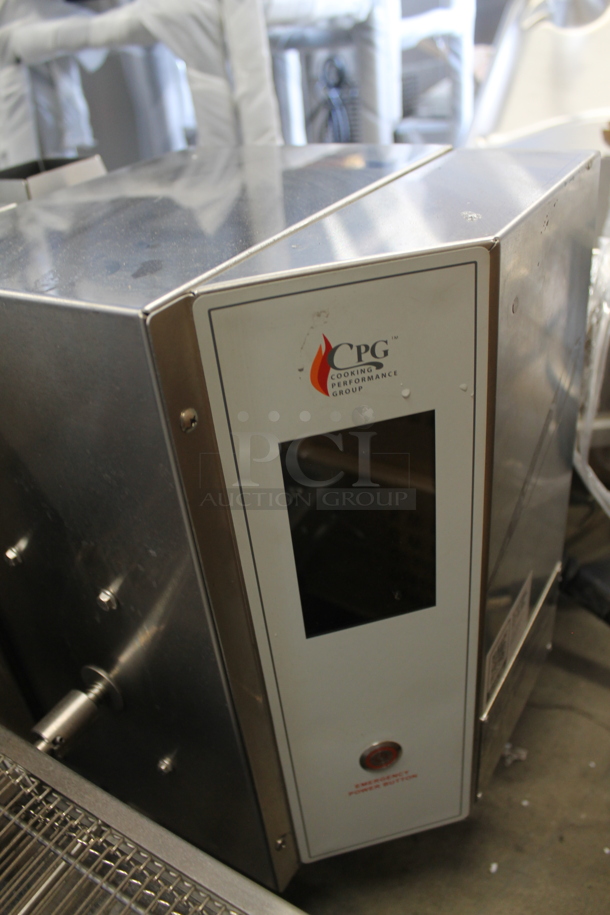 BRAND NEW SCRATCH AND DENT! Cooking Performance Group CPG 351ICOED Stainless Steel Commercial Countertop Electric Powered Impinger Conveyor Pizza Oven with 50" Belt. 240 Volts, 1/3 Phase. Tested and Working! - Image 4 of 7