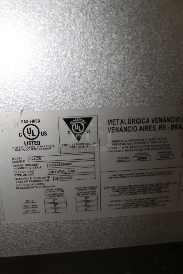 2023 Venancio O24CB Stainless Steel Commercial Countertop Natural Gas Powered Charbroiler Grill. 30,000 BTU. - Image 5 of 5