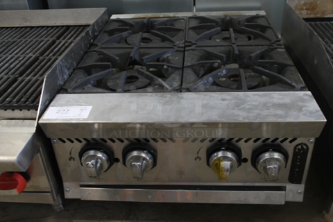 2023 Venancio O24CT-4B Stainless Steel Commercial Countertop Natural Gas Powered 4 Burner Range. 30,000 BTU.