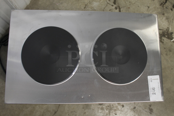 BRAND NEW SCRATCH AND DENT! Avantco 177CER200 Stainless Steel Commercial Dual Solid French-Style Burner Countertop Electric Rang. 208/240 Volts, 1 Phase.
 - Image 6 of 7