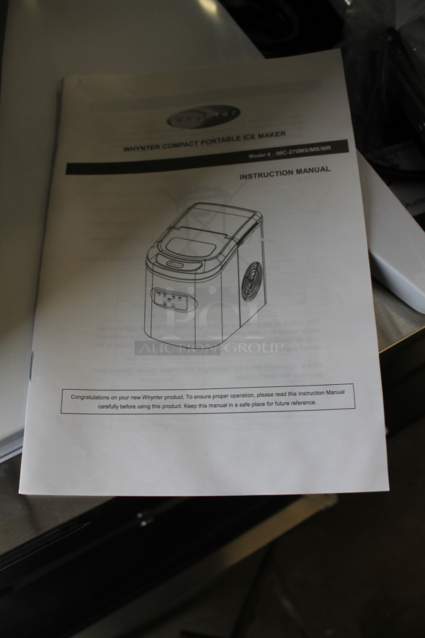BRAND NEW SCRATCH AND DENT! Whynter IMC-270MB Portable 27lb Compact Countertop Ice Maker. 115 Volts, 1 Phase. Tested and Working! - Image 5 of 6