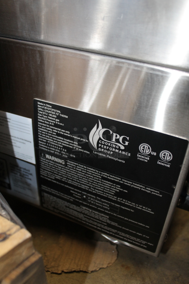 BRAND NEW SCRATCH AND DENT! Cooking Performance Group CPG 351GTCPG72NL Stainless Steel Commercial Countertop Natural Gas Powered Flat Top Griddle. 180,000 BTU. - Image 9 of 9