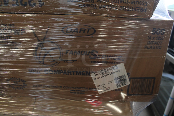 PALLET LOT of 22 Various Boxes of Paper Products Including Fineline 6" Dessert Plates, Fineline 6" White Plates, Fineline Black 3 Section Plates, 7.5" Salad Plates, 1325402, Dart Famouservice 10-25" Compartment Plates, DArt 412SIN Paper Cups, Dart 316SI Cups, Lavex 2 Ply Toilet Paper, Choice Clear Plastic Lid for 32 oz Cup, 370MS-0029 Hot Cup. 22 Times Your Bid! - Image 9 of 11