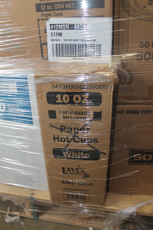 PALLET LOT of 22 Various Boxes of Paper Products Including Fineline 6" Dessert Plates, Fineline 6" White Plates, Fineline Black 3 Section Plates, 7.5" Salad Plates, 1325402, Dart Famouservice 10-25" Compartment Plates, DArt 412SIN Paper Cups, Dart 316SI Cups, Lavex 2 Ply Toilet Paper, Choice Clear Plastic Lid for 32 oz Cup, 370MS-0029 Hot Cup. 22 Times Your Bid! - Image 7 of 11