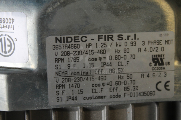 BRAND NEW SCRATCH AND DENT! Hobart FD4/125-2 Garbage Disposal. 208-230/415-460 Volts, 3 Phase. - Image 7 of 8