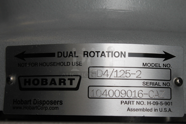 BRAND NEW SCRATCH AND DENT! Hobart FD4/125-2 Garbage Disposal. 208-230/415-460 Volts, 3 Phase. - Image 8 of 8