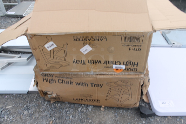 2 BRAND NEW SCRATCH AND DENT! Lancaster Table & Seating 274HCHAIRGY Unassembled Standard Height High Chair. 2 Times Your Bid! - Image 2 of 6
