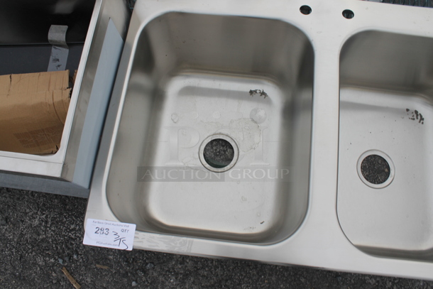 BRAND NEW SCRATCH AND DENT! Stainless Steel 3 Bay Drop In Sink. Bays 16x20 - Image 3 of 5