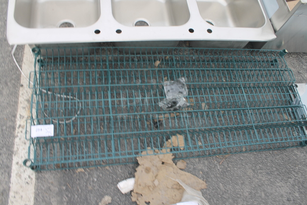 BRAND NEW SCRATCH AND DENT! Lot of 2 Green Finish Wire Racks - Image 3 of 5