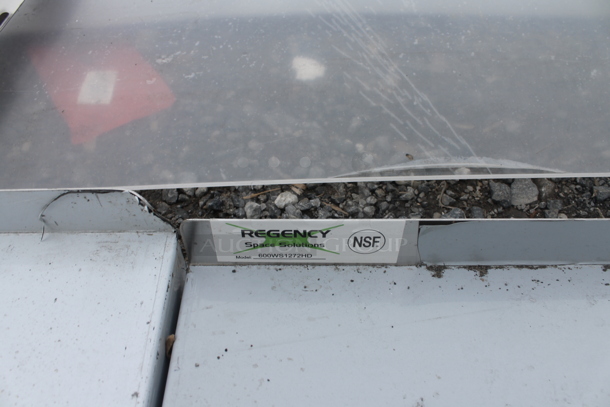 BRAND NEW SCRATCH AND DENT! Regency 600WS1272HD 16 Gauge Stainless Steel 12" x 72" Heavy Duty Solid Wall Shelf - Image 3 of 5
