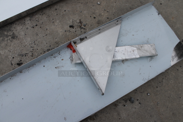 BRAND NEW SCRATCH AND DENT! Regency 600WS1272HD 16 Gauge Stainless Steel 12" x 72" Heavy Duty Solid Wall Shelf - Image 4 of 5