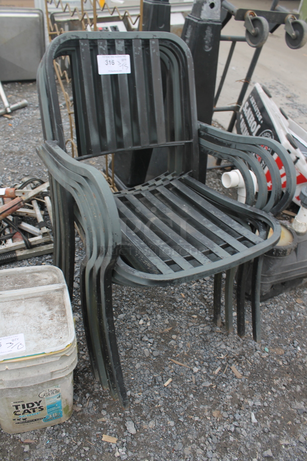 4 Black Metal Outdoor Patio Chairs w/ Arm Rests. 4 Times Your Bid! - Image 2 of 3