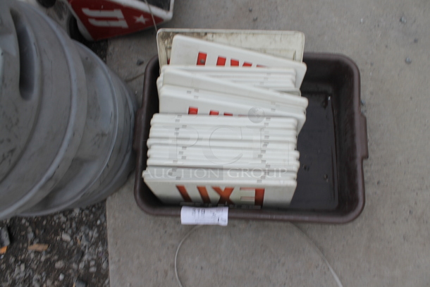 ALL ONE MONEY! Lot of Exit Signs in Bus Bin - Image 2 of 3