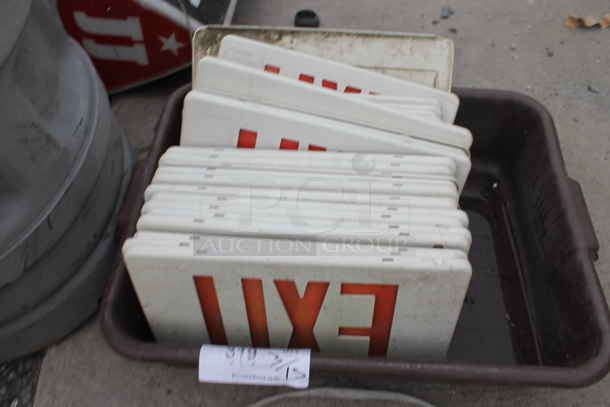 ALL ONE MONEY! Lot of Exit Signs in Bus Bin - Image 3 of 3