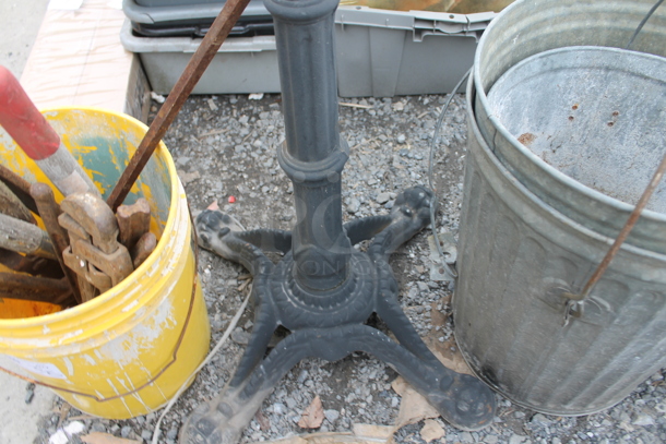 Metal Bar Height Table Base. - Image 2 of 3