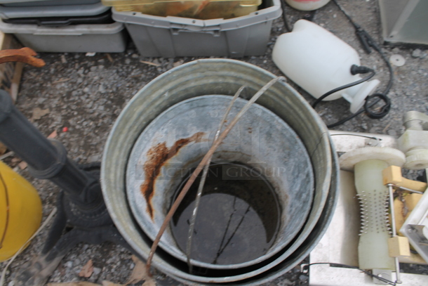 3 Metal Trash Pails. 3 Times Your Bid! - Image 2 of 2