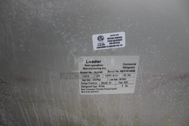 2021 Leader NLM48 Stainless Steel Commercial Prep Table on Commercial Casters. 115 Volts, 1 Phase. Tested and Powers On But Does Not Get Cold - Image 6 of 6
