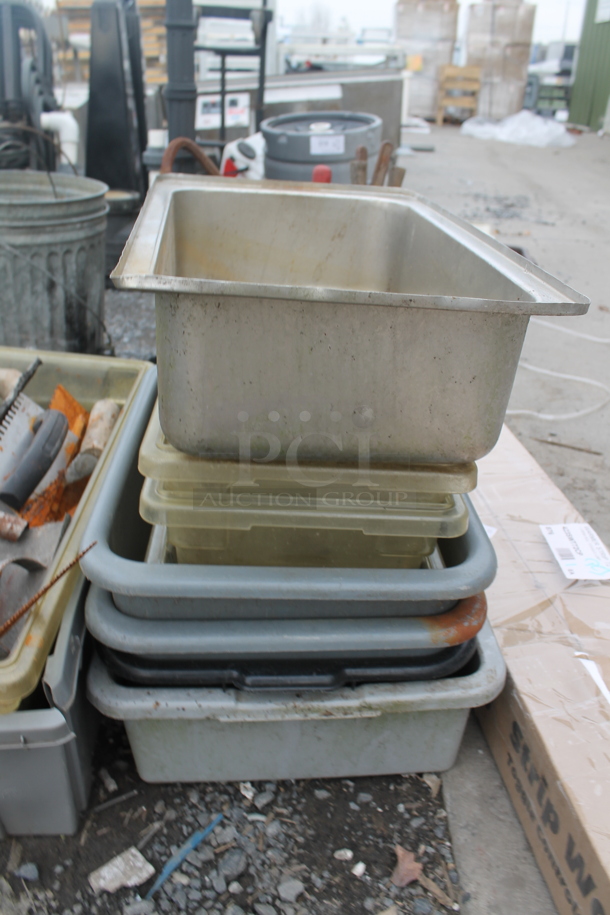 ALL ONE MONEY! Lot of Poly Bins, Metal Tools and Metal Bin - Image 4 of 4