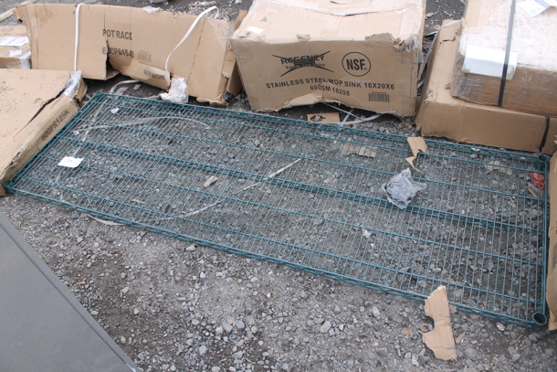 Green Finish Wire Shelf. - Image 1 of 3