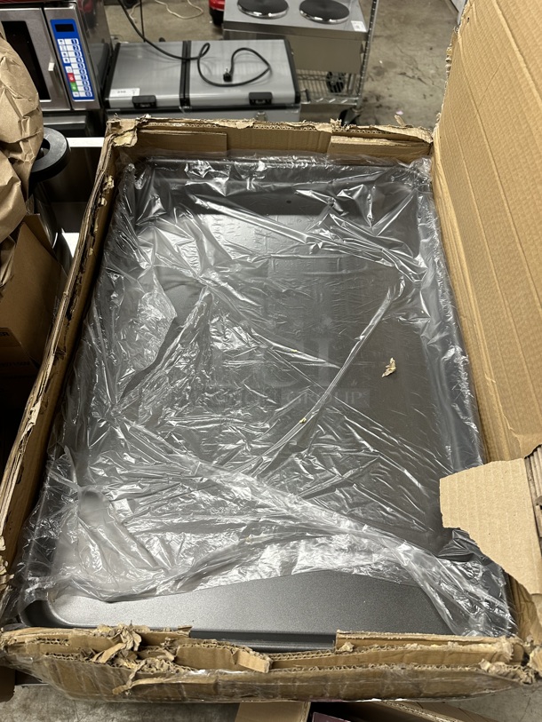 BRAND NEW SCRATCH AND DENT! 8 Baker's Mark 176BUNFULLNS Full Size 18 Gauge Non-Stick 18" x 26" Wire in Rim Aluminum Bun / Sheet Pan - Image 4 of 5