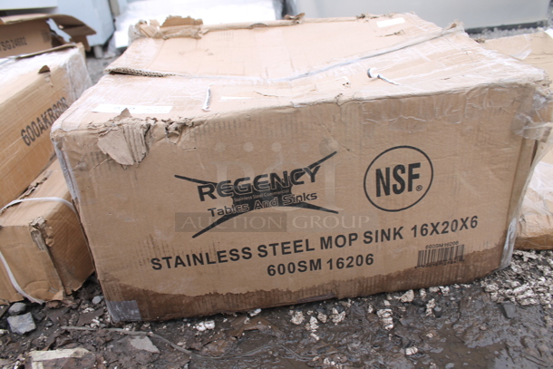 BRAND NEW SCRATCH AND DENT! Regency 600SM16206 25" 16 Gauge Stainless Steel One Compartment Floor Mop Sink - 20" x 16" x 6" Bowl - Image 3 of 3