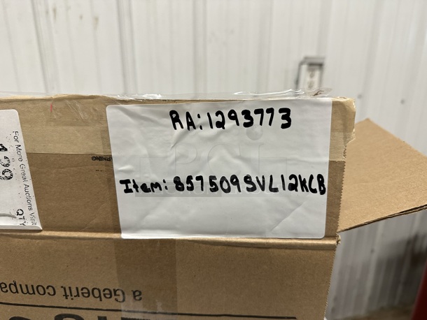 BRAND NEW SCRATCH AND DENT! Chicago Faucets AB686-117KCP 509-SSVBL12XKCAB Deck-Mounted Pre-Rinse Faucet with 8" Fixed Centers and Inline Vacuum Breaker - Image 6 of 7