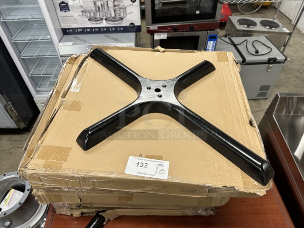 10 BRAND NEW SCRATCH AND DENT! Black Metal X Table Base Feet. 10 Times Your Bid! - Image 1 of 4