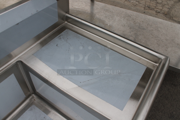 BRAND NEW SCRATCH AND DENT! Regency 600S31824218 94" 16-Gauge Stainless Steel Three Compartment Commercial Sink with 2 Drainboards - 18" x 24" x 14" Bowls. No Legs.  - Image 5 of 6