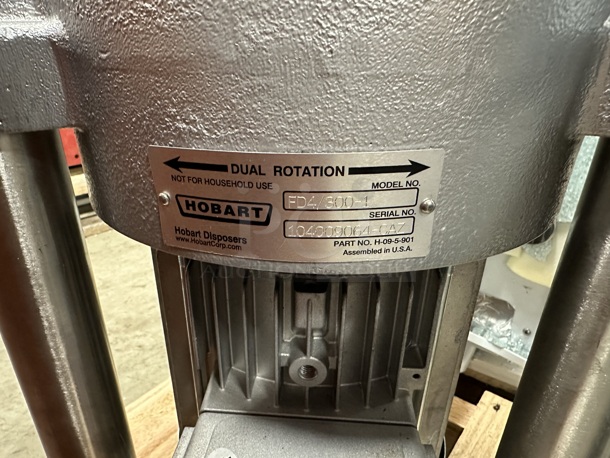 BRAND NEW SCRATCH AND DENT! Hobart FD4/300-1 Commercial Garbage Disposer with Adjustable Flanged Feet. 208-230/460 Volts. - Image 6 of 6