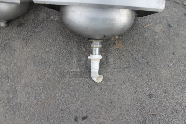 Eagle Stainless Steel Single Bay Wall Mount Sink w/ Faucet and Handles.  - Image 4 of 4