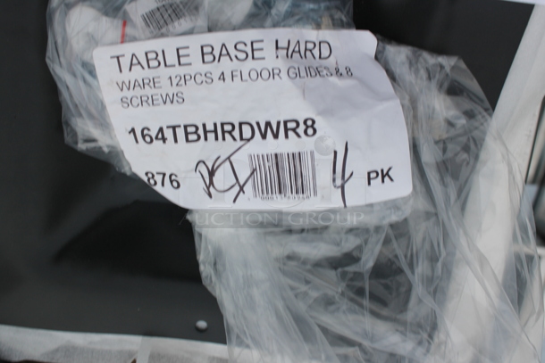 4 BRAND NEW SCRATCH AND DENT! Lancaster Table & Seating 164STB10SP Stamped Steel 10" Table Base Spider and Bag of 164TBHRDWR8 12 Piece Floor Glide and Screw Table Base Hardware Kit. 4 Times Your Bid! - Image 2 of 4