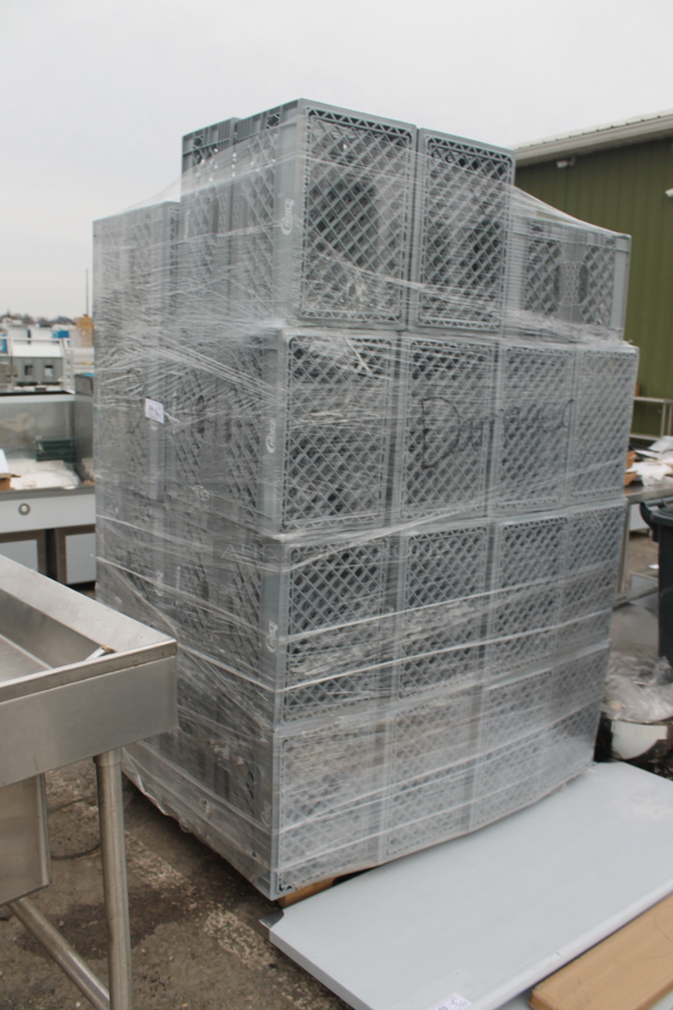 PALLET LOT of BRAND NEW SCRATCH AND DENT! Choice Gray Poly Milk Crates - Image 2 of 3