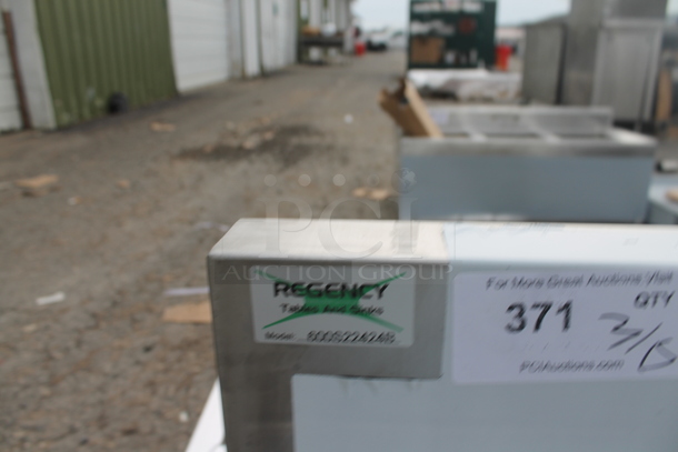BRAND NEW SCRATCH AND DENT! Regency 600S22424S Stainless Steel 48" 16-Gauge Stainless Steel Two Compartment Commercial Utility Sink - 24" x 24" x 13" Bowl. No Legs - Image 5 of 5