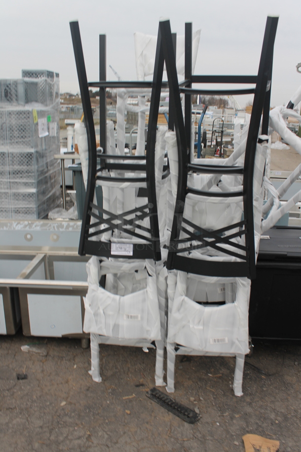 20 BRAND NEW SCRATCH AND DENT! Lancaster Table & Seating 164BCROSBSFR Black Metal Bar Height Chair Frames. 20 Times Your Bid! - Image 2 of 4