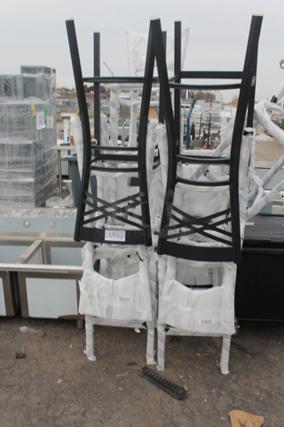 20 BRAND NEW SCRATCH AND DENT! Lancaster Table & Seating 164BCROSBSFR Black Metal Bar Height Chair Frames. 20 Times Your Bid!