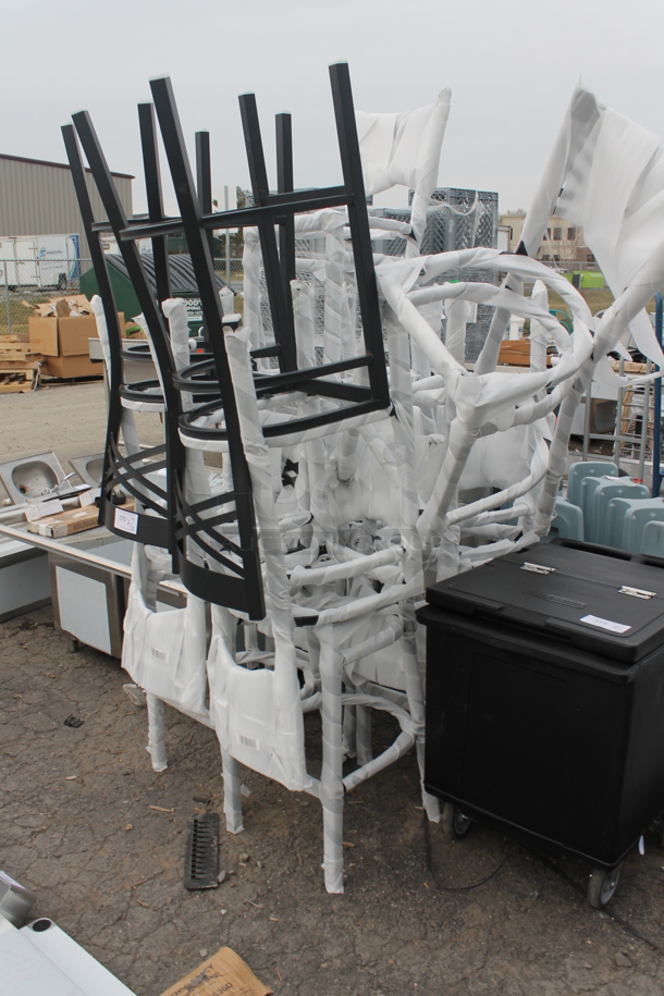 20 BRAND NEW SCRATCH AND DENT! Lancaster Table & Seating 164BCROSBSFR Black Metal Bar Height Chair Frames. 20 Times Your Bid! - Image 3 of 4