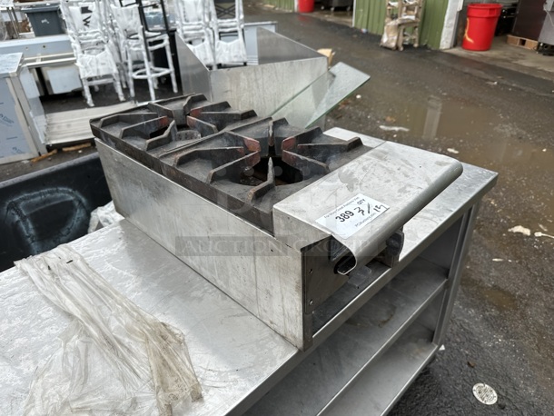 American Standard Stainless Steel Commercial Countertop Gas Powered 2 Burner Range.  - Image 3 of 5